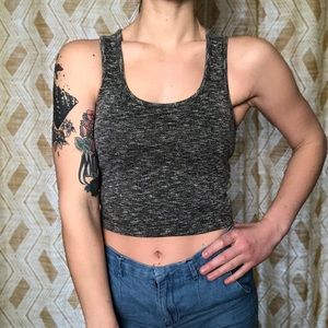 MADEWELL Cross Back Crop Top Grey